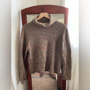 Vintage Multicolor Yarn Knit Turtleneck Sweater